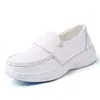 Zapatos de Enfermera de Mancha para Mujer, Suela Suave, Transpirables, Antideslizantes, Piel Genuina, Zapatos de Trabajo con Velcro Médico, Comercio Exterior Transfronterizo Dropshipping