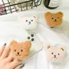 Soporte de Airbag para Teléfono Móvil de Oso Lindo Peluche de Dibujos Animados Coreano Ins Creativo Escritorio Perezoso Pegable Retráctil D