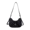Bolsa de Mão Feminina Versátil Nicho Bolinhas Moda Bolsa de Ombro Único Estilo Coreano Design de Laço Bolsa de Axila Elegante Bolsa Transversal