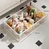 Caja de almacenamiento debajo del sofá, estante móvil de peluches de pie, estantería de gran capacidad para sala de estar