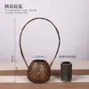 Vaso de Flores Florido, Arranjo de Flores Jianshan Chinês, Cesta de Flores, Cesta de Bambu Tecida em Bambu, Decoração Caseira Artesanal Popular, Sala de Chá, Estilo Zen