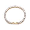 Joyería de Estilo Europeo y Americano Llena de Diamantes Pulsera de Acero de Titanio de una Sola Fila para Hombres y Mujeres Pulsera de Circonias Incrustadas con Diamantes de Estilo Frío Simple