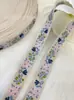 Flores y plantas de fondo de arroz de 2.1 cm, lazo hecho a mano, cinta, moda, accesorios para ropa de actuación Hanfu