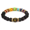 Pulseira de Pedra Vulcânica Natural Popular de Venda Quente Transfronteiriça Feminina Colorida Pedra Moda Elegante Pulseira Casal Contas
