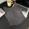 Venta al por mayor de fábrica Chica americana sexy estilo retro tirantes cremallera chaleco pequeño algodón con almohadilla en el pecho cuello cuadrado ropa interior base mujer