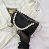 Bolso bandolera de cadena de perlas para mujer, estilo occidental, informal, con perforaciones en caliente, ideal para el 2024.