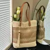 Bolsa de Playa Transfronteriza, Bolso Tejido de Paja Portátil y de Hombro, Nuevo Bolso de Moda Coreana para Mujer 2026, Mochila, Bolso Tejido Hueco Elegante