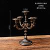 Candelabro de hierro retro de estilo europeo de tres y cinco cabezas, decoración para bodas, utensilios para velas, adornos para velas para cenas a la luz de las velas