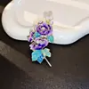 Broche Peônia Florescente da Prosperidade Vintage para Mulheres Broche de Flor Tridimensional Pintado à Mão de Alta Qualidade Acessório de Alfinete com Tendência Nacional Elegante