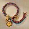 Cuerda de Mano Xizang Tejida a Mano Recurrente Cuerda de Mano Pequeña Pulsera Thangka Cuerda Thangka Dios de la Riqueza Madre Verde Zakilam