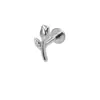 Acero Inoxidable Moda Transfronterizo Corazón Labret con Pendientes de Corazón de Diamante Labret de Corazón de Melocotón con Diente Interior Pendiente de Cartílago Piercing Joyería