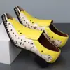 65916 Sapatos Masculinos de Couro Estilo Coreano, Sapatos Formais de Negócios Masculinos Bico Fino Moda Couro Envernizado Sapatos de Casamento, Sapatos Individuais de Couro Brilhante Tendência, Sapatos Masculinos