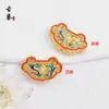Cerradura Ruyi de Dragón y Fénix Esmalte Cloisonné con Cuentas Espaciadoras de Nube, Accesorios de Esmalte Azul Quemado para Pulseras DIY, Cadenas para Suéteres y Componentes de Pulseras