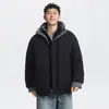 Qianchongyang - Chaqueta de Algodón para Hombre con Cuello Alto, Nuevo Estilo de Invierno, Cálida, Cortavientos, Resistente al Frío, Ropa de Trabajo de Algodón, Blanco Crudo