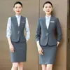 Novo traje formal estilo chinês para exames de arte, uniformes de comissário de bordo, ternos profissionais femininos, uniformes de trabalho estilo tradicional para recepção de hotel