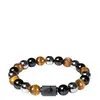 Pulsera de los Doce Constelaciones Más Vendida Transfronteriza Pulsera Explosiva Temu Piedra Natural Piedra Negra Piedra Ojo de Tigre Pulsera de Perlas para Hombre