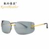 Nuevas Gafas de Sol Y2K Internet Rojas 8849 Tendencia Europea y Americana Metal Sin Montura Gafas de Sol Transfronterizas INS