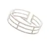 Pulsera Calada Estilo Europeo y Americano Moda Pulsera Elástica de Alambre de Acero con Diamantes Completos Fabricante de Joyería Pulsera para Mujer al por Mayor B257