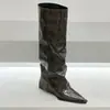 ¡En stock y envío instantáneo! Botas de Moda de Cuña, Botas Altas que Aumentan la Altura, Botines de Punta Fina, Botas de Montar de Tubo Largo Adelgazantes para Mujer