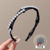 Simples retrátil dobrável faixa de cabelo bonito temperamento headwear clipe feminino alto nível rosto lavar placa cabelo carimbo outono e verão