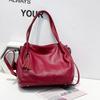 Bolsa feminina de um ombro elegante All-match Tote Bag grande capacidade feminina Top Layer Cowhide Natural Drop Crossbody Leather 2013 Bag