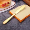 Cuchillo de Mantequilla Serrado Dorado de Acero Inoxidable Transfronterizo con Agujero Cuchillo para Queso Espátula para Mermelada Cuchillo de Repostería Herramienta para Untar Comida Occidental