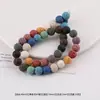 Pedra Vulcânica Aromaterapia Colorida Furo Reto Contas Redondas DIY Pulseira Colar Feito à Mão Joias com Contas Material Acessórios Pequenos