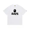 Fornecimento Atacadista Transfronteiriço de Marca Tendência de Comércio Exterior Algodão Puro Bape Cabeça de Macaco Tubarão Manga Curta Tubarão Macaco Camiseta