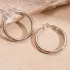 Pendientes Redondos Europeos y Americanos Transfronterizos de Plata Geométricos Multicapa, Lujo Ligero, Sensación de Alta Gama, Estilo Minimalista, Pendientes de Moda para Mujer