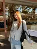 KITTIN Outono Estilo Coreano Suave Camada Dupla Falsa Design de Duas Peças Gola V Manga Longa Suéter de Tricô para Mulheres K1080