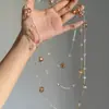 Colar Maillard de Camadas Empilhadas Flor Gota D'água de Luxo Leve e de Alta Qualidade para Mulheres, Colar da Moda e Personalizado com Contas de Arroz