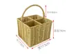 Cesta de Armazenamento Trançada de Rattan Sintético Personalizada Cesta de Armazenamento Dividida com Estrutura de Ferro Cesta de Organização de Produtos de Skincare para Toucador Dividido
