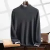 Suéter de cachemira para hombre con cuello semialto, top de punto de manga larga casual de negocios, adecuado para usar en capas, nuevo top de otoño e invierno