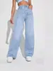 Amazon Aliexpress Pantalones Rectos Sueltos Jeans Lavados Moda Retro para Mujer Pantalones Casuales Versátiles Transfronterizos