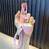 Pingente de Bolsa Morango Rosa Simulado, Chaveiro de Resina Tridimensional, Pingente de Chave Morango Fofo, Pequeno Presente no Atacado