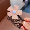 Peine para el cabello roto en la parte posterior de la cabeza de los niños, peine con inserto de flor para niña, horquilla de acabado con flequillo para niña de celebridades de Internet 2022
