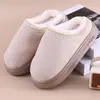 Novas Pantufas de Algodão para Casa em Camurça Sintética 2025, Estilo Étnico Fashionable, Sola Grossa Antiderrapante, Pantufas de Algodão Quentes