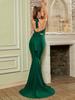 Ropa de Mujer Más Vendida de Amazon, Vestido Elegante y Sexy de Cuello en V, Vestido Largo, Cuello Halter, Espalda Descubierta, Cintura Alta, Color Sólido, Vestido Elegante