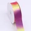 Fita Serpentina Colorida em Gradiente 4cm Rolo Transferência de Calor Arco-íris Fita de Poliéster Caixa de Presente Fita DIY Feita à Mão