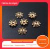 Estilo Antigo Cobre Puro Banhado a Ouro 9mm Ponteira de Flor Grampo de Cabelo Brinco Acessório de Joalheria com Contas Novo Estilo Chinês Estilo Nacional