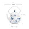 Tetera de Porcelana Blanca con Color Bajo Esmalte Mi Yan, Mariposa Azul y Blanca Pintada a Mano, Tetera Creativa de Cerámica en Forma de Calabaza, Tetera Individual con Agujero para Filtro