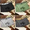 Roupa íntima masculina 75D cintura larga seda de leite plus size respirável cintura média cueca boxer masculina outono e inverno em estoque atacado