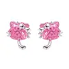 Pendientes de Plata de Ley S925 Personalidad Lindos Ins Zirconio Oreja de Gato Nicho Lujo Ligero Versátiles Dulces Delicados Exquisitos