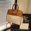 Bolsa Retrô com Cores Contrastantes para Mulheres, Nova Moda 2026, Bolsa de Platina Mais Vendida, Bolsa Tote Transversal Grande Capacidade para o Dia a Dia