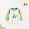 Camiseta de Manga Larga para Bebé Algodón Puro Ropa Interior para Niños Ropa Interior Infantil Prenda Única Superior Ropa de Primavera y Otoño Pijama para Niñas