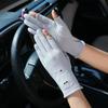 Guantes de Encaje para Ciclismo para Mujer Conducción Lindo Protección Solar Oso Guantes de Algodón Antideslizantes de Dos Dedos para Primavera y Verano