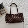 Bolsa de ombro de grande capacidade estilo coreano com bolinhas, nova coleção outono 2026, bolsa tote estilosa, perfeita para o trabalho e para o dia a dia, pode ser carregada sob o braço