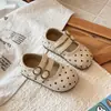 Sapatos Mary Jane retrô de bolinhas para meninas, novos sapatos de princesa de outono com sola macia, sapatos rasos de couro para crianças com fecho de velcro