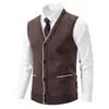 Suéter sin mangas casual de punto con cuello en V para hombre, Otoño Invierno, Moda Juvenil Versátil, Chaleco Casual con Forro de Terciopelo, Camisa Base