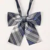 Flor de Cuello Pequeña Estilo Preppy Forro de Uniforme Escolar Corbata de Lazo JK Traje de Marinero Holgazán Libre Corbata de Lazo Cuadros Camisa Uniforme Estilo Japonés para Mujer